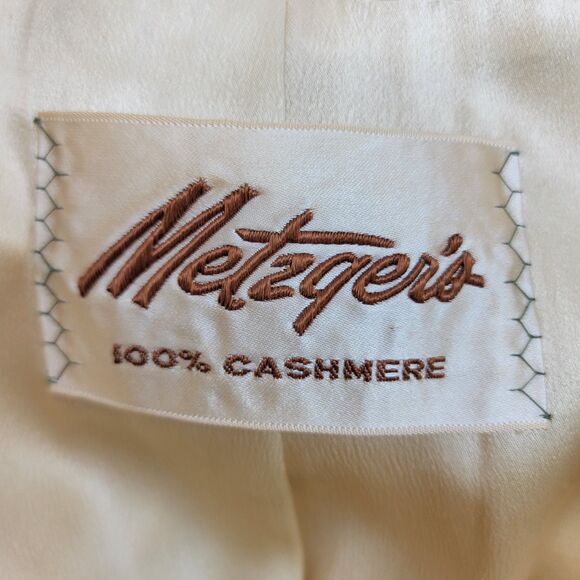 Metzger's Vintage 60's Womens Cream 100% Pure Cashmere Fur Trim Collar Cape Coat - Picture 6 of 15